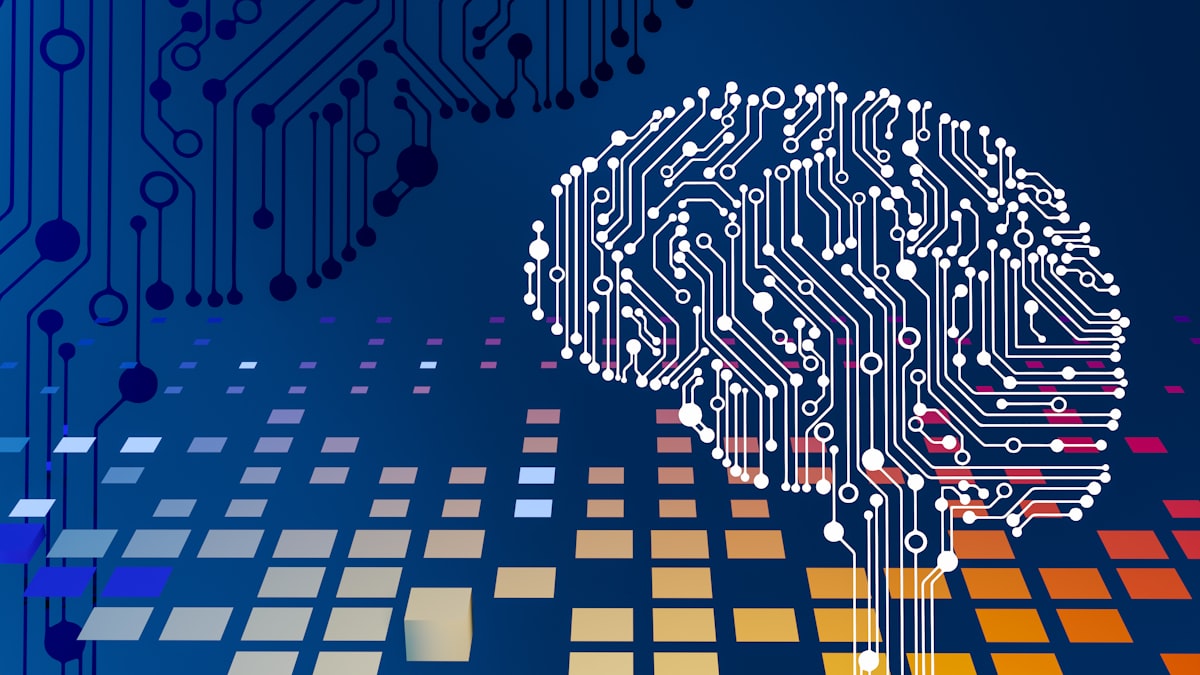 AI and productivity — abstract visualization